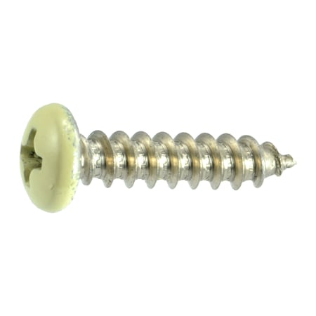 Midwest Fastener Sheet Metal Screw, #8 x 3/4 in, Painted 18-8 Stainless Steel Pan Head Phillips Drive, 20 PK 71002